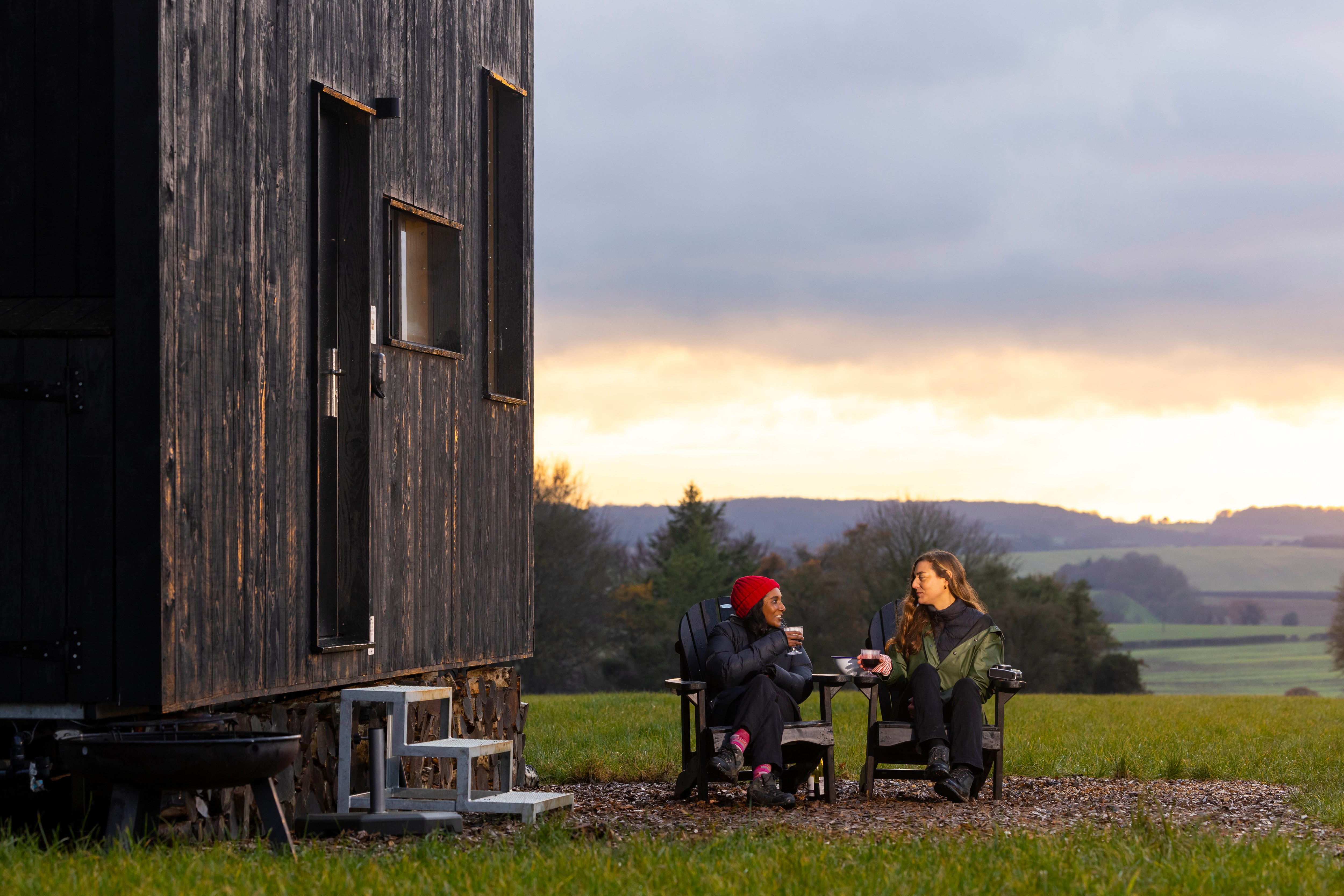 Unplugged’s cabins, which run on solar power and have an eco-compost toilet, also come with an outside fire pit